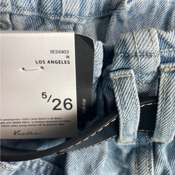 KanCan Women’s High Rise Paper Bag Jean Shorts - 3” - Picture 5 of 6